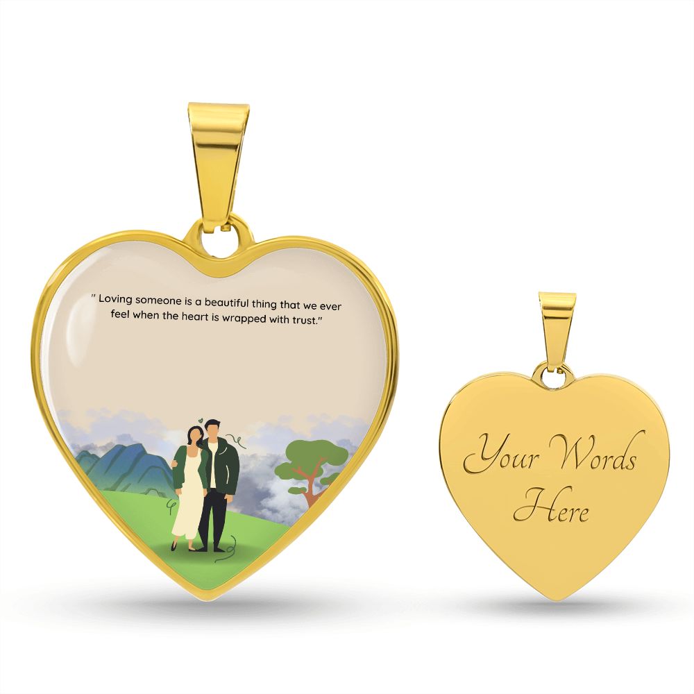 Loving someone is a beautiful thing Customized Heart necklase  Anniversary Gift Customized Picture Pendant Necklace for Mother,Wife,Girlfriend