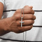 To My Fiancce - stunning artisan-crafted Stainless Cross Necklace with Ball Chain.