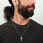 To My Fiancce - stunning artisan-crafted Stainless Cross Necklace with Ball Chain.