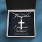 To My Fiancce - stunning artisan-crafted Stainless Cross Necklace with Ball Chain.
