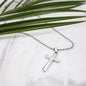 To My Fiancce - stunning artisan-crafted Stainless Cross Necklace with Ball Chain.