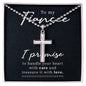 To My Fiancce - stunning artisan-crafted Stainless Cross Necklace with Ball Chain.