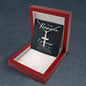 To My Fiancce - stunning artisan-crafted Stainless Cross Necklace with Ball Chain.