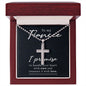 To My Fiancce - stunning artisan-crafted Stainless Cross Necklace with Ball Chain.