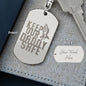 Engraved Dog Tag Keychain.