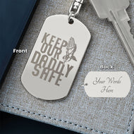 Engraved Dog Tag Keychain.