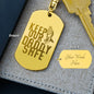 Engraved Dog Tag Keychain.