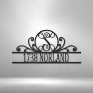 Family Name Letter with Scroll Design