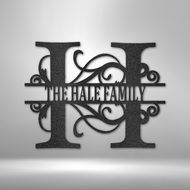 Split Letter Monogram Steel Sign - Family Name - Family Initial (Fully Customizable)