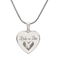 Ride or Die Sweet Engraved Heart Necklace!