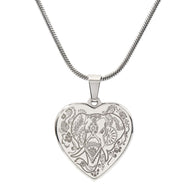 Elephant head Sweet Engraved Heart Necklace!