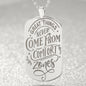 Great things never come from comfort zones unique and eye catching Engraved Dog Tag Necklace!