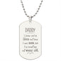 Daddy i know you've loved me Unique and eye catching Engraved Dog Tag Necklace!