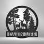 Mountain Deer Scene sign Personalized Metal Monogram, Wedding Gift. Family Name Sign, Outdoor Name Sign, Anniversary, Last Name Sign,Front Door