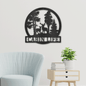 Mountain Deer Scene sign Personalized Metal Monogram, Wedding Gift. Family Name Sign, Outdoor Name Sign, Anniversary, Last Name Sign,Front Door