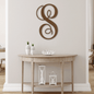 Personalized Steel Last Family Name, Metal Sign, Initial Split Letter, Outdoor Metal Name, Wedding Gift Custom Names Est Year Established Wall Hanging Monograms (Fancy Initial Monogram)