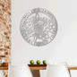 Personalized Floral Ring Monogram Metal Wall Art Wedding Gift Custom Family Name Marriage Date Indoor Outdoor Decor Sign