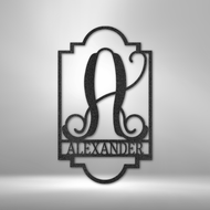 Personalized Regal Monogram Custom Family Name Initial Letter Indoor Outdoor Decor Sign