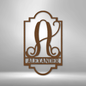 Personalized Regal Monogram Custom Family Name Initial Letter Indoor Outdoor Decor Sign