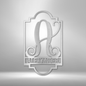 Personalized Regal Monogram Custom Family Name Initial Letter Indoor Outdoor Decor Sign