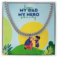 My Dad My HERO Cuban Link Chain For Fathers ,Son ,Birthday Gift ,valentines gift.