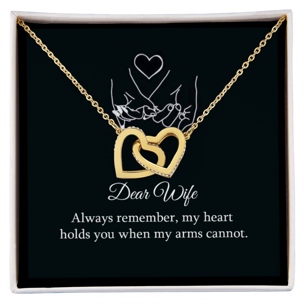 Dear wife,always remember Interlocking Heart Necklase  / valentines day gift /anniversary gift / Birthday gift .