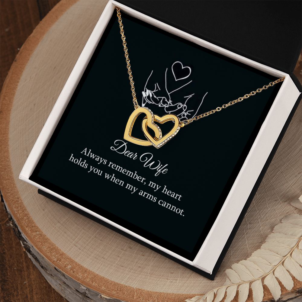 Dear wife,always remember Interlocking Heart Necklase  / valentines day gift /anniversary gift / Birthday gift .