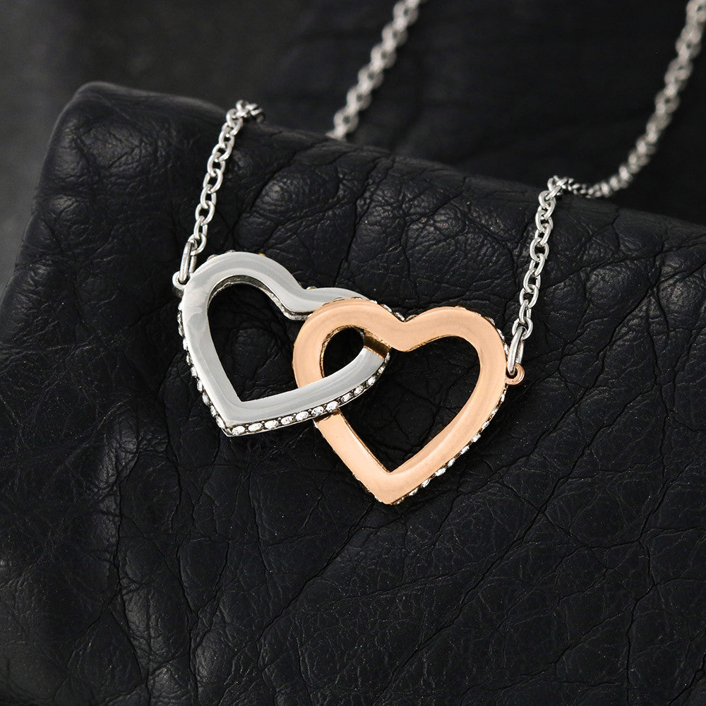 Dear wife,always remember Interlocking Heart Necklase  / valentines day gift /anniversary gift / Birthday gift .