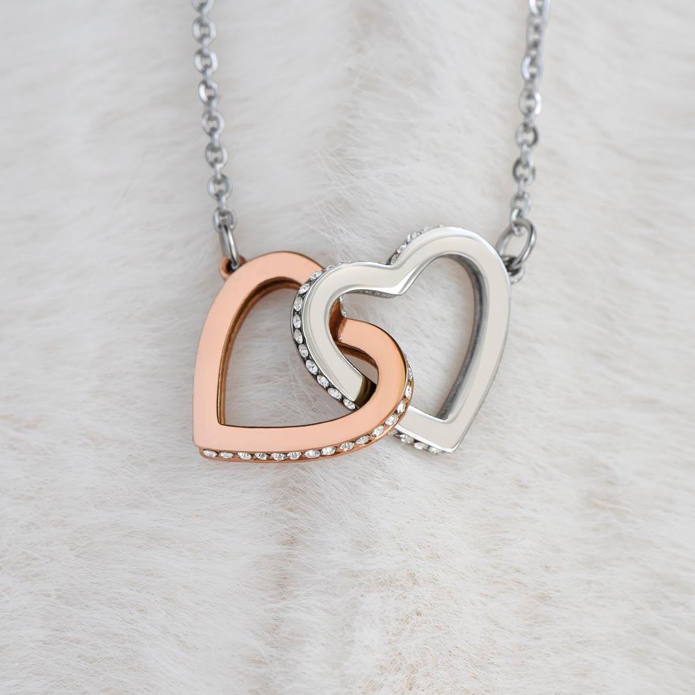 Dear wife,always remember Interlocking Heart Necklase  / valentines day gift /anniversary gift / Birthday gift .