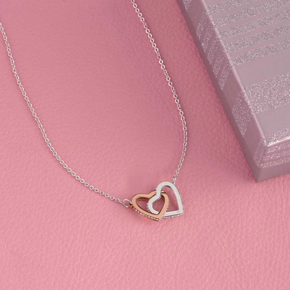 Dear wife,always remember Interlocking Heart Necklase  / valentines day gift /anniversary gift / Birthday gift .