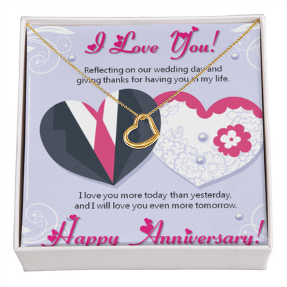 I love You Delicate Heart Necklase For Special Anniversary/ Birthday /valentines Gifts For Special Wife.