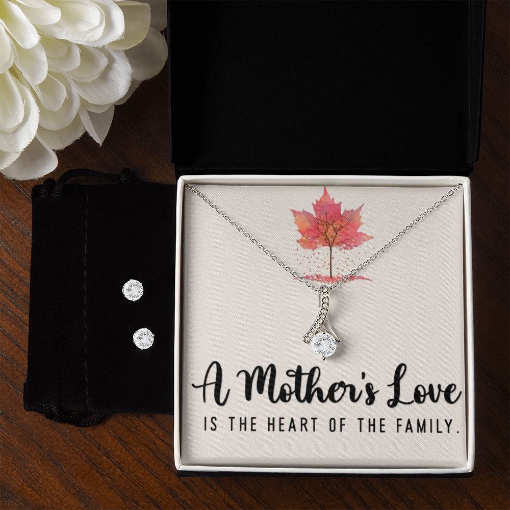 A mother's love is the heart of the family Alluring Beauty necklase With Earrings.