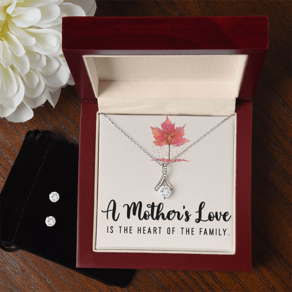 A mother's love is the heart of the family Alluring Beauty necklase With Earrings.