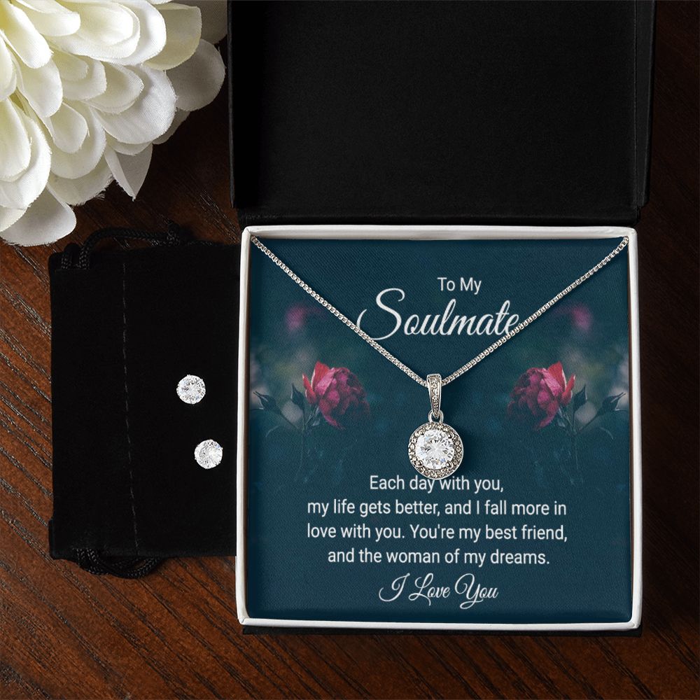 To my soulmate Each Day With You Eternal Hope Necklase With Earrings .