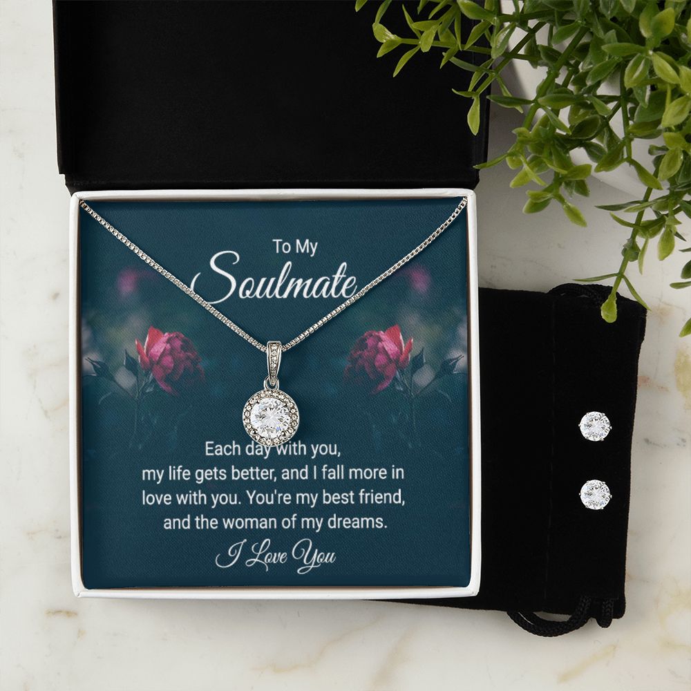To my soulmate Each Day With You Eternal Hope Necklase With Earrings .
