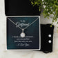 To My Beautiful Girlfriend, Necklace From Boyfriend Luckiest man in the world, Message Card Eternal Hope Necklace For Women Mahogany Style Luxury Box