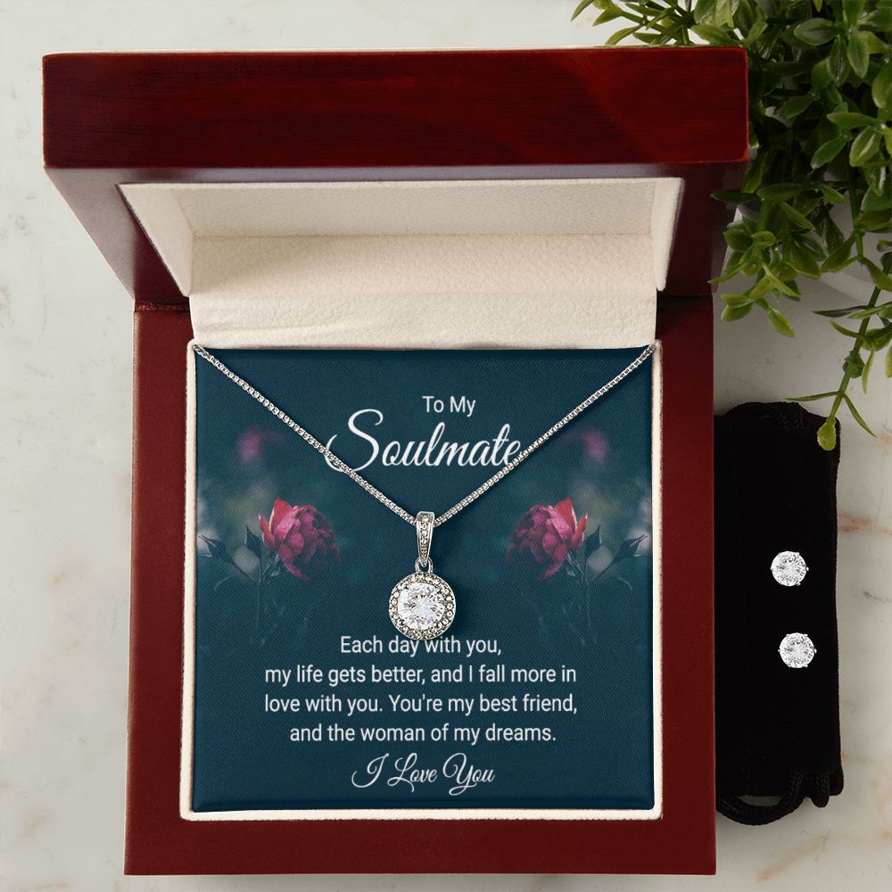 To my soulmate Each Day With You Eternal Hope Necklase With Earrings .