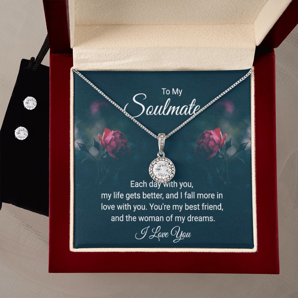 To my soulmate Each Day With You Eternal Hope Necklase With Earrings .
