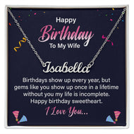 Happy Birthday To My Wife Personalized Name Necklace For Girlfriend /Wife/Daughter/Grandmother/Relatives.