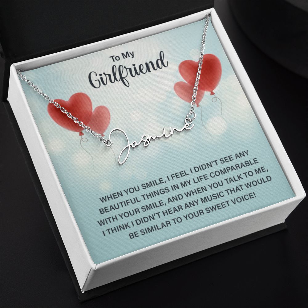 To My Girlfriend - Signature Style Name Necklace!