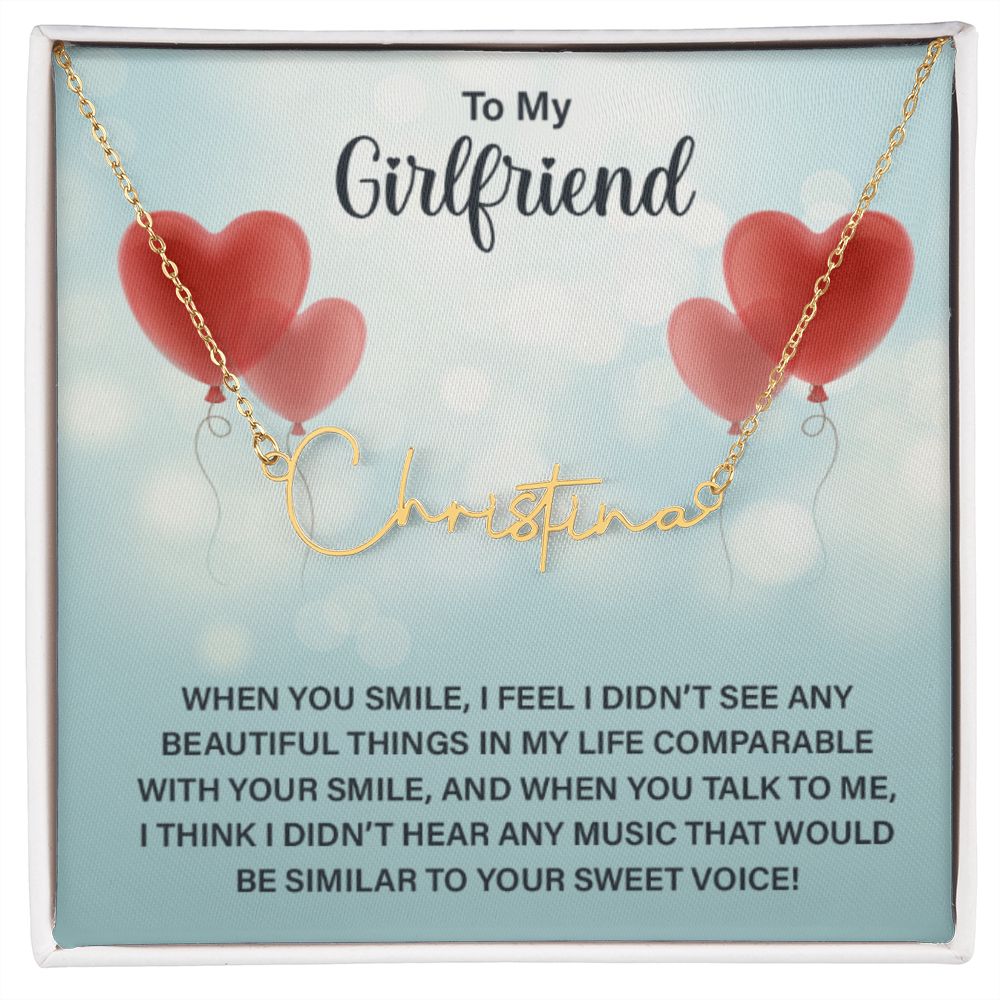 To My Girlfriend - Signature Style Name Necklace!