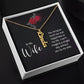 To My Wife You bring so much joy & happieness to my life Personalized Vertical Name Necklace.