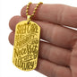 Self care is priority unique and eye catching Engraved Dog Tag Necklace!