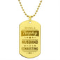 Being A Trophy Husband Engraved Dog Tag Necklace!