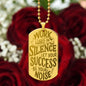 Work Hard In Silence unique and eye catching Engraved Dog Tag Necklace!