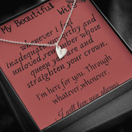 CUSTOMIZABLE Heart Necklace GIFT, Crafted For Your Wife With LOVE And WISDOM.