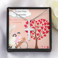 CUSTOMIZABLE Cross Necklace GIFT, Crafted For Your Girlfriend With LOVE And WISDOM.